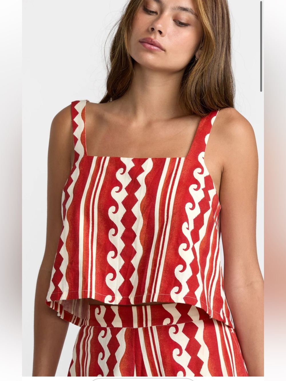 RVCA Tank w surf waves pattern sz XL lounge fit